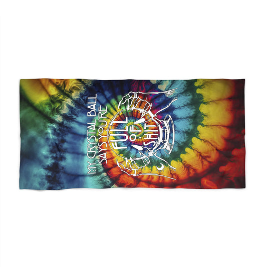 Colorful Tie-Dye Beach Towel with Crystal Ball Design