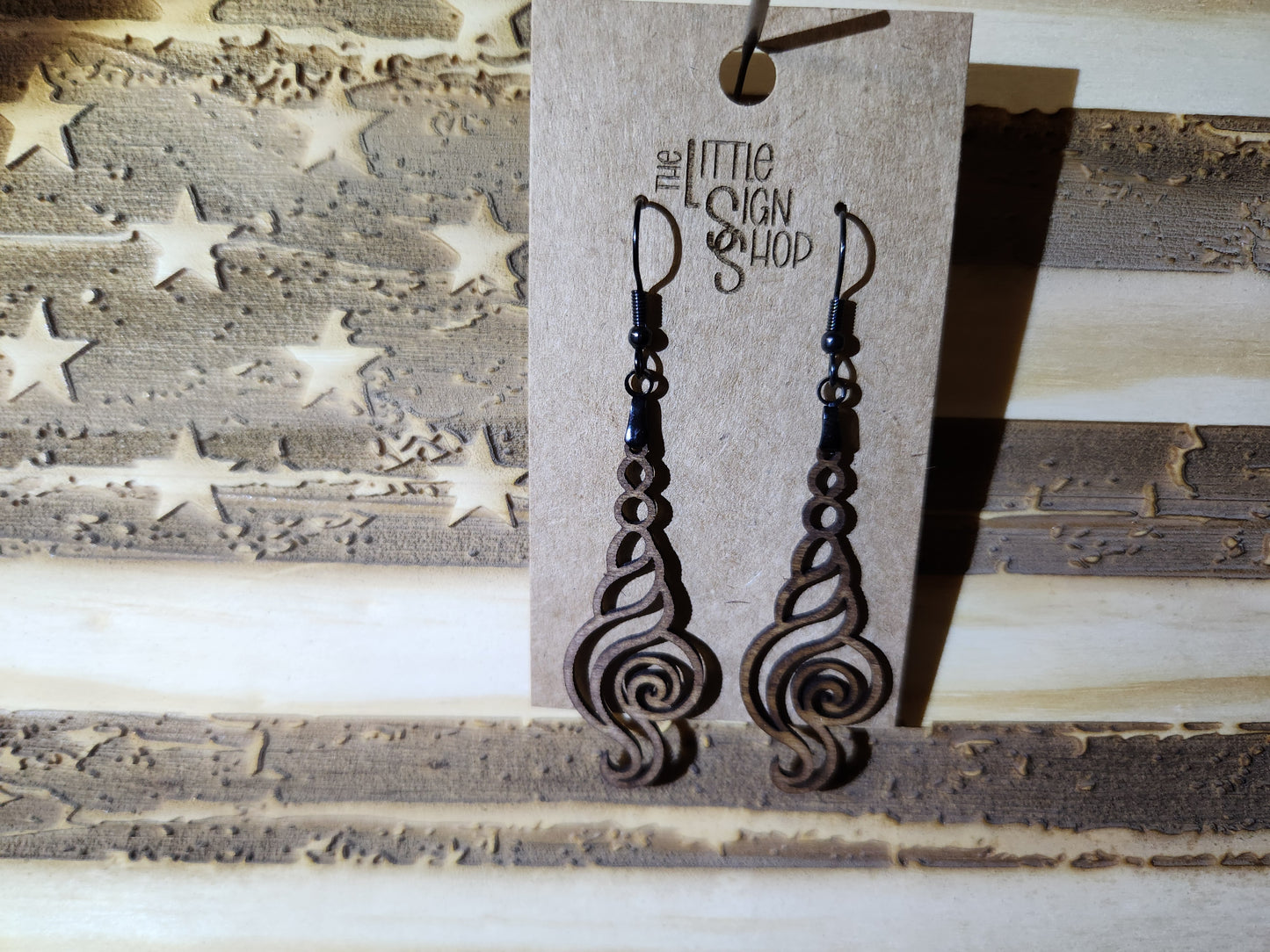 Unicorn Horn Laser Cut Wood Lightweight Earrings
