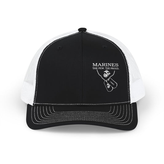 Marines Snapback Trucker Cap - Embroidered Military Style Hat