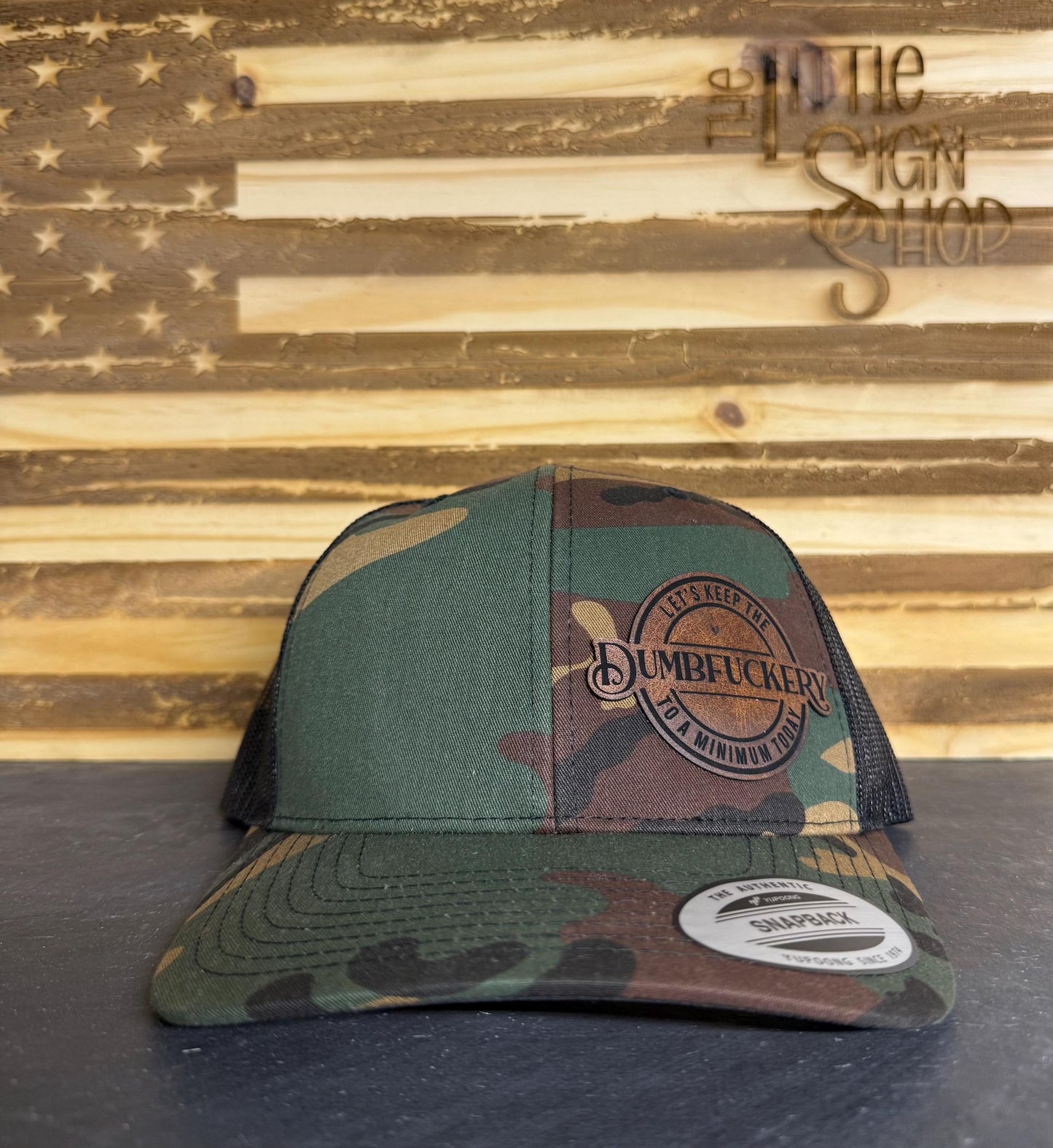 Let's Keep The Dumbfuckery To A Minimum Today Camo Unisex Trucker Hat Adjustable Snap Back