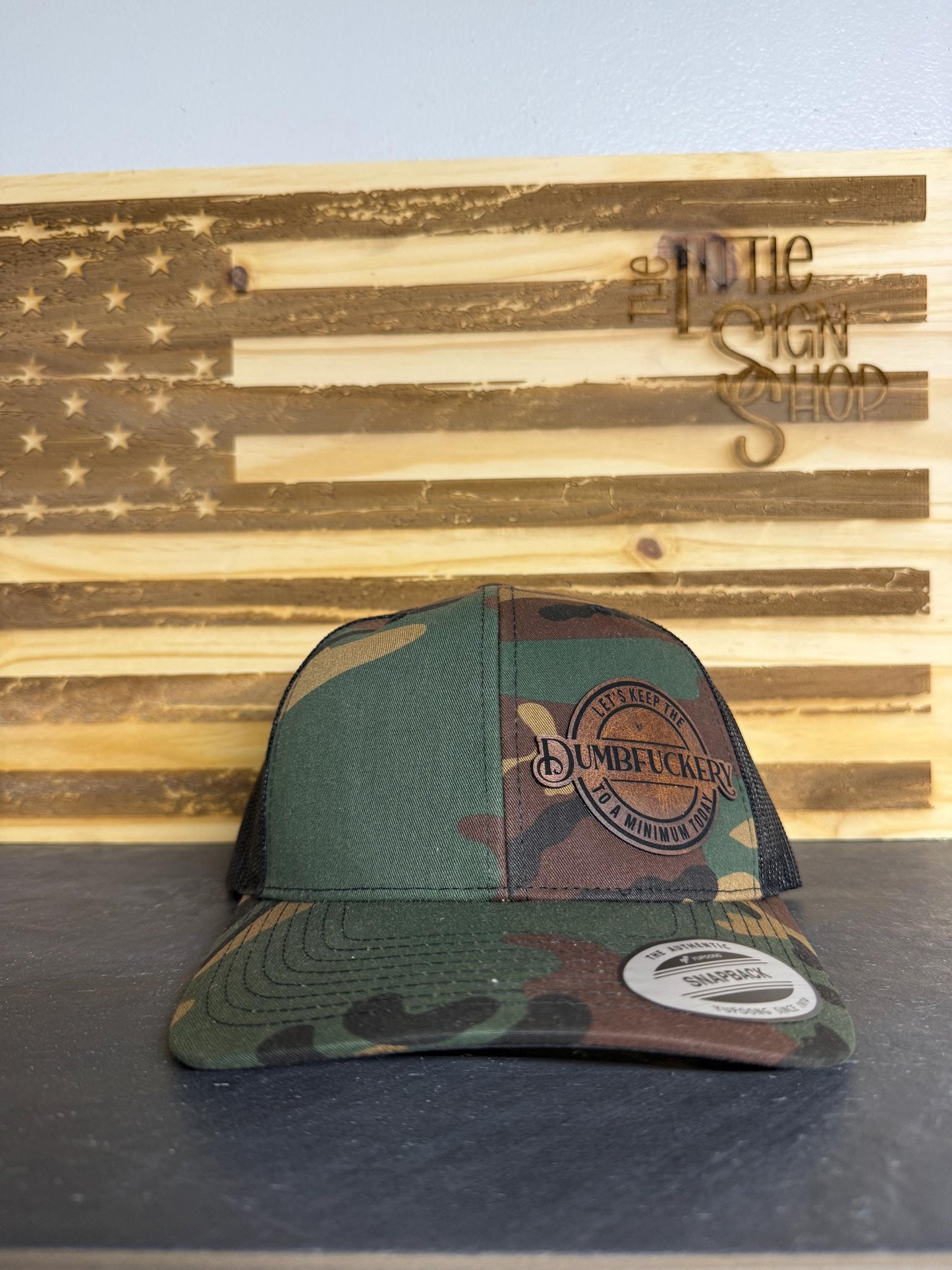 Let's Keep The Dumbfuckery To A Minimum Today Camo Unisex Trucker Hat Adjustable Snap Back