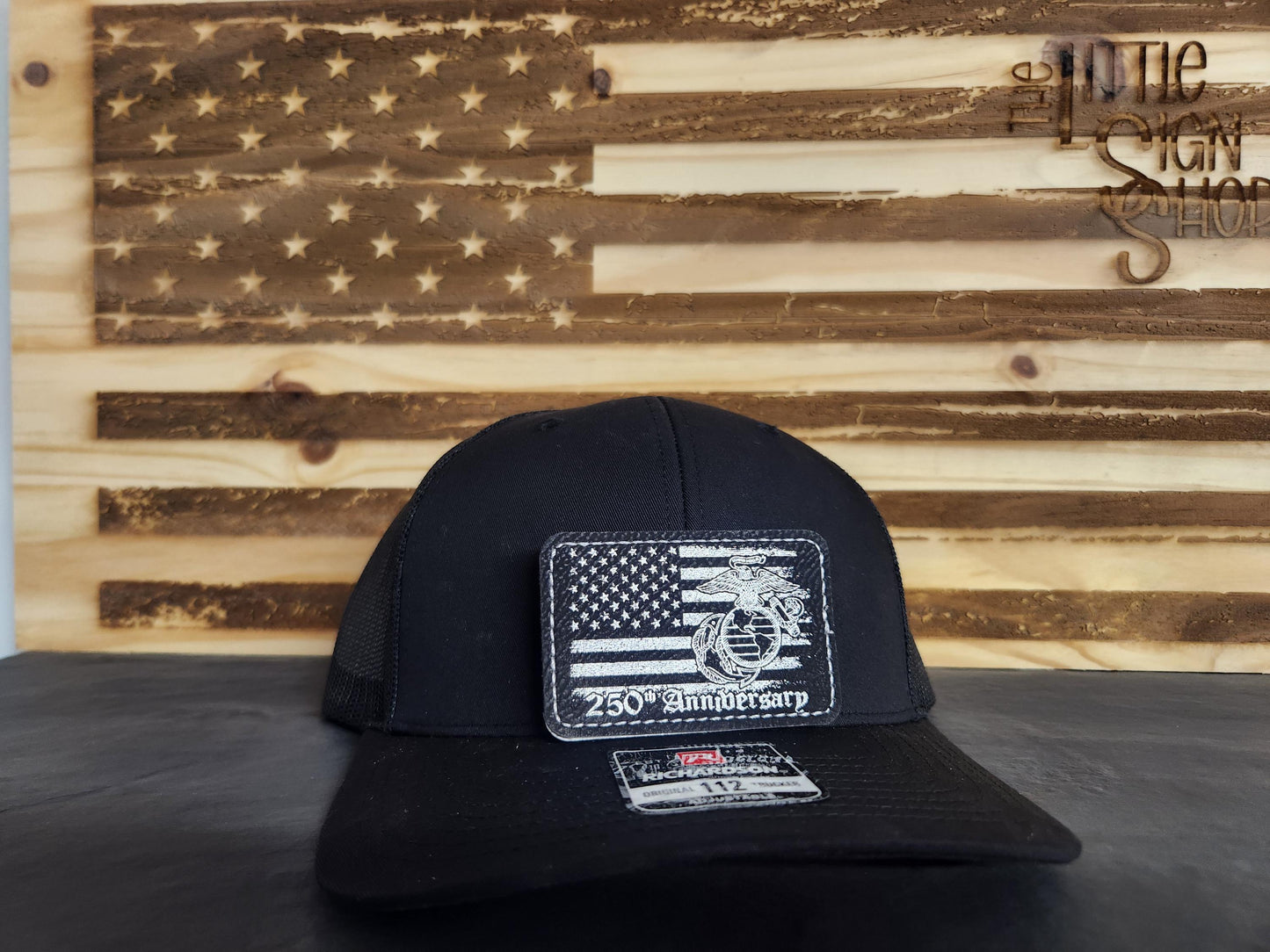 250th Anniversary Marines Trucker Hat w/ Black Leather Patch